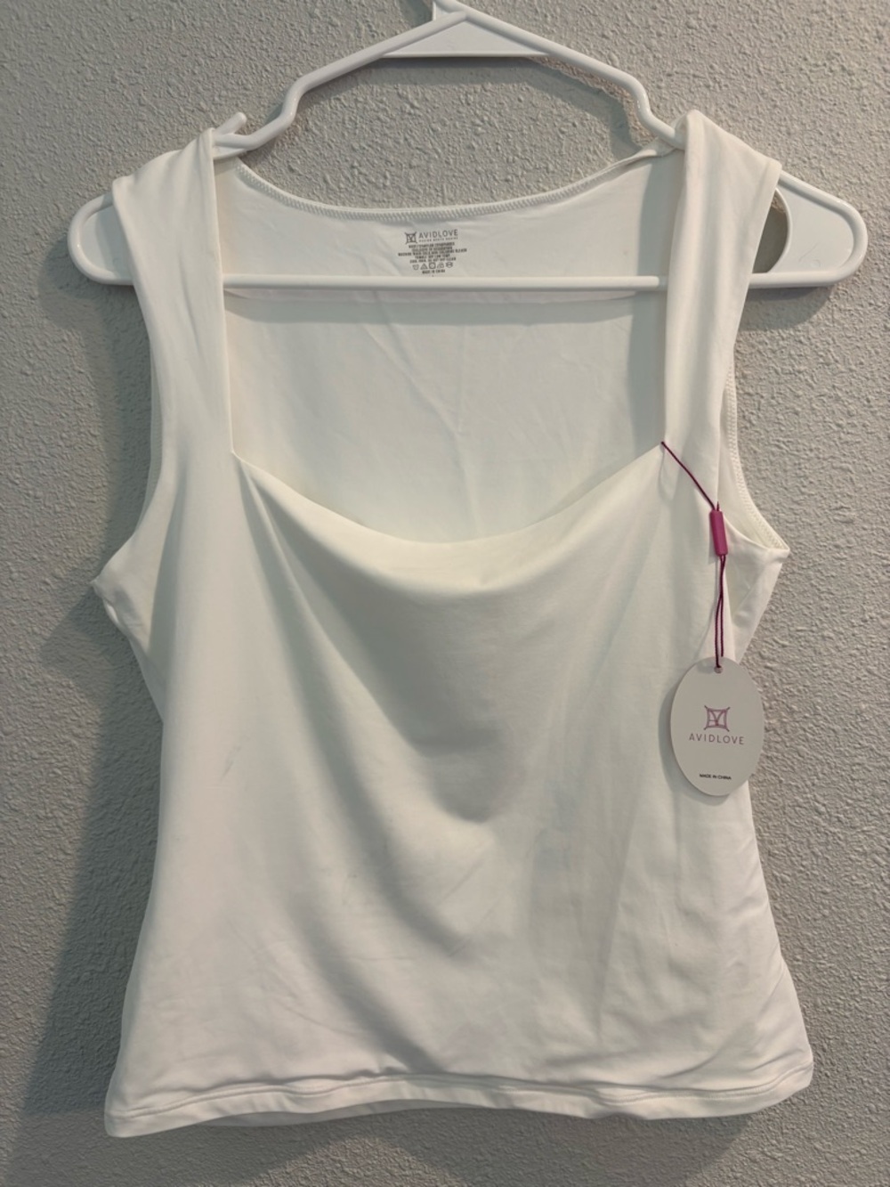Women's White Sleeveless Cowl Neck Tank